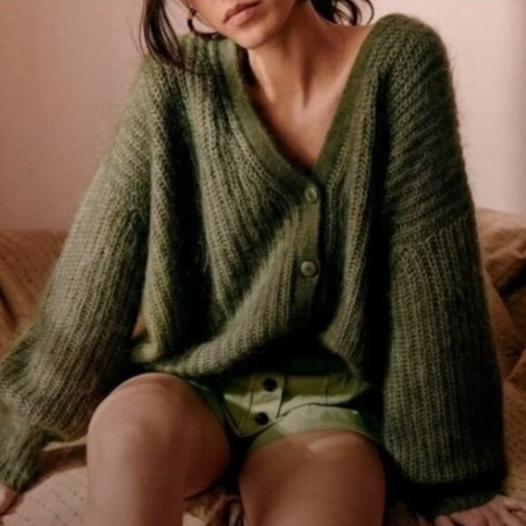 Sezane Sweaters - Sezane Achille Sweater Jumper, Khaki, XS